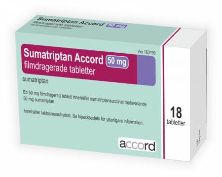 Sumatriptan Accord 50mg 18 tabletter
